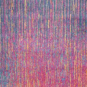 7' X 10' Blue And Orange Abstract Area Rug