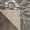 6' Blue And Gray Floral Runner Rug