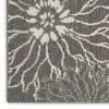 6' Blue And Gray Floral Runner Rug