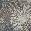 10' Blue And Gray Floral Runner Rug