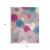 8' X 10' Gray And Pink Floral Area Rug