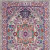 10' Light Gray And Pink Medallion Runner Rug
