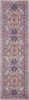 10' Light Gray And Pink Medallion Runner Rug