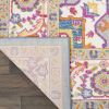 8' X 10' Teal And Ivory Medallion Distressed Area Rug