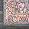 8' X 10' Teal And Ivory Medallion Distressed Area Rug
