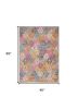 4' X 6' Gray Blue And Orange Quatrefoil Distressed Area Rug