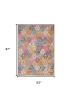 5' X 7' Gray Blue And Orange Quatrefoil Distressed Area Rug