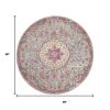 4' Gray And Ivory Medallion Round Rug