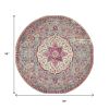 8' Gray And Ivory Medallion Round Rug