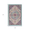 2' X 3' Ivory And Blue Medallion Area Rug