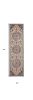 8' Ivory And Blue Medallion Runner Rug