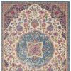 4' X 6' Ivory And Blue Medallion Area Rug