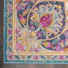 4' X 6' Ivory And Blue Medallion Area Rug
