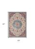5' X 7' Ivory And Blue Medallion Area Rug