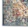 4' X 6' Ivory And Blue Oriental Distressed Area Rug