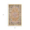 2' X 3' Yellow And Ivory Medallion Area Rug