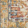 8' Yellow And Ivory Medallion Runner Rug