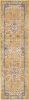 8' Yellow And Ivory Medallion Runner Rug