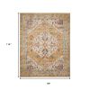7' X 10' Yellow And Ivory Medallion Area Rug