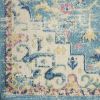 7' X 10' Ivory And Turquoise Oriental Distressed Area Rug
