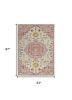 5' X 7' Pink And Ivory Southwestern Distressed Area Rug