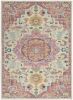 5' X 7' Pink And Ivory Southwestern Distressed Area Rug