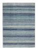 5' X 7' Navy Blue And Ivory Southwestern Area Rug