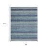 7' X 10' Navy Blue And Ivory Southwestern Area Rug
