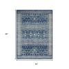 4' X 6' Navy Blue And Ivory Tribal Area Rug