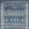 4' X 6' Navy Blue And Ivory Tribal Area Rug