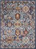 4' X 6' Blue And Ivory Oriental Area Rug