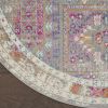 8' Gray And Ivory Abstract Distressed Round Rug