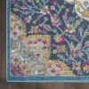 2' X 3' Blue And Ivory Medallion Distressed Area Rug