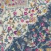 4' X 6' Blue And Ivory Medallion Distressed Area Rug