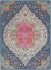 4' X 6' Blue And Ivory Medallion Distressed Area Rug