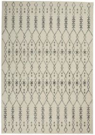 5' X 7' Gray And Ivory Geometric Distressed Area Rug