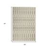 5' X 7' Gray And Ivory Geometric Distressed Area Rug
