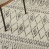 5' X 7' Gray And Ivory Geometric Area Rug