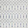 6' X 9' Ivory And Blue Geometric Area Rug