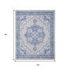 5' X 7' Blue And Gray Medallion Area Rug