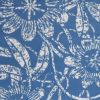 4' X 6' Blue And Ivory Floral Vines Distressed Area Rug