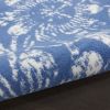 6' X 9' Blue And Ivory Floral Distressed Area Rug