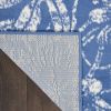 6' X 9' Blue And Ivory Floral Distressed Area Rug