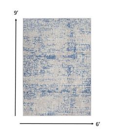 6' X 9' Blue And Gray Geometric Area Rug