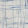 6' X 9' Ivory And Blue Geometric Distressed Area Rug