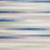 4' X 6' Ivory Blue And Green Striped Distressed Area Rug