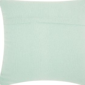 20" Green Cotton Blend Throw Pillow