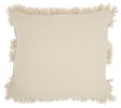 18" Blue And Natural Geometric Cotton Throw Pillow with Texture