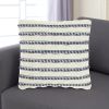 18" Navy Cotton Blend Throw Pillow