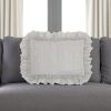 16" X 24" Gray Pillow With Ruffled Edges